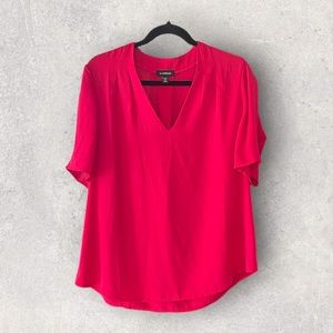 Le Chateau Pink Short Sleeve Blouse Size XL